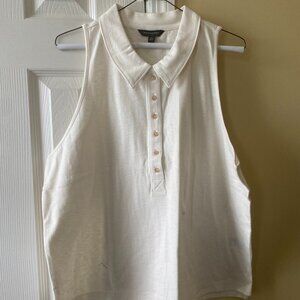 Banana Republic cream/white button down tank